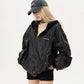 Leather Padded Bomber Jacket MAD0007