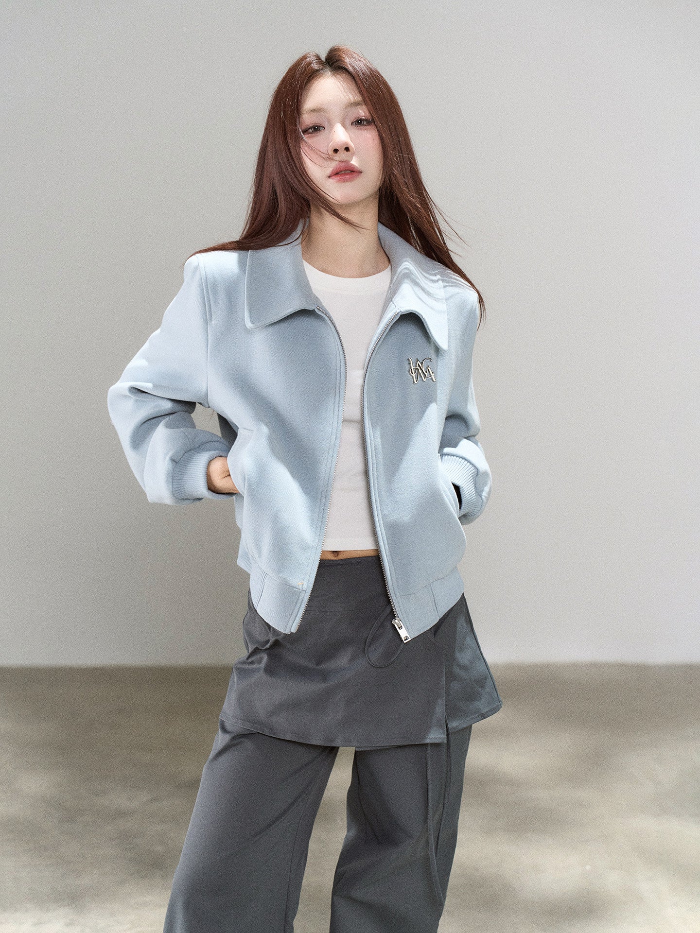 Casual Loose Short Jacket/Crew Neck Short-Sleeve T-Shirt WDB0028