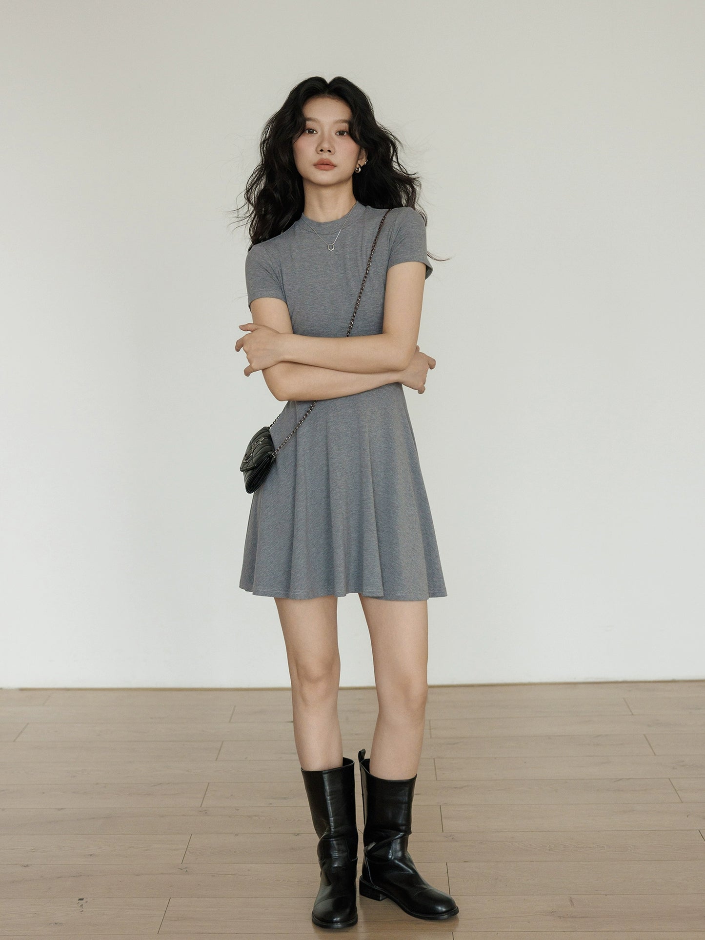 Mock Neck Tight Dress VAS0096