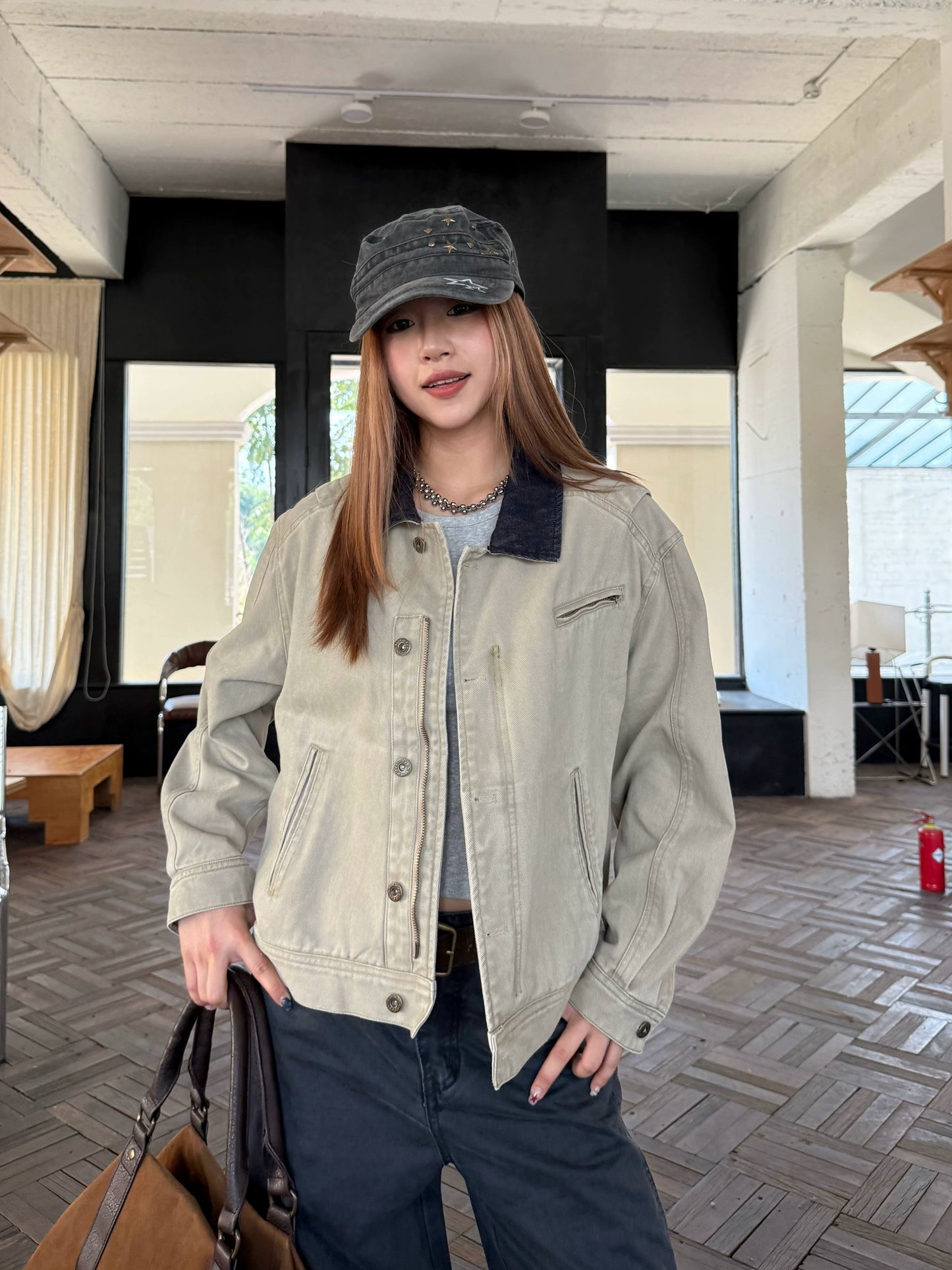 Denim Collar Work Jacket CYE0062