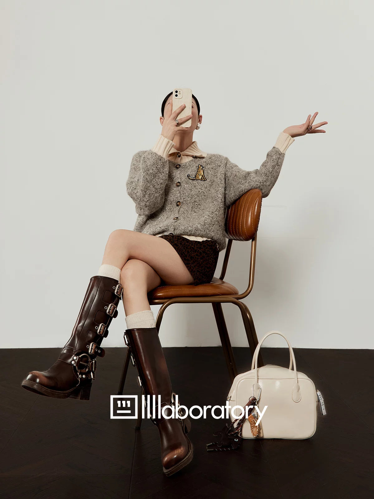 Layered-Style Knit Cardigan LLA0625