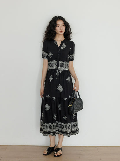 Summer Embroidered Vintage Dress VAS0100