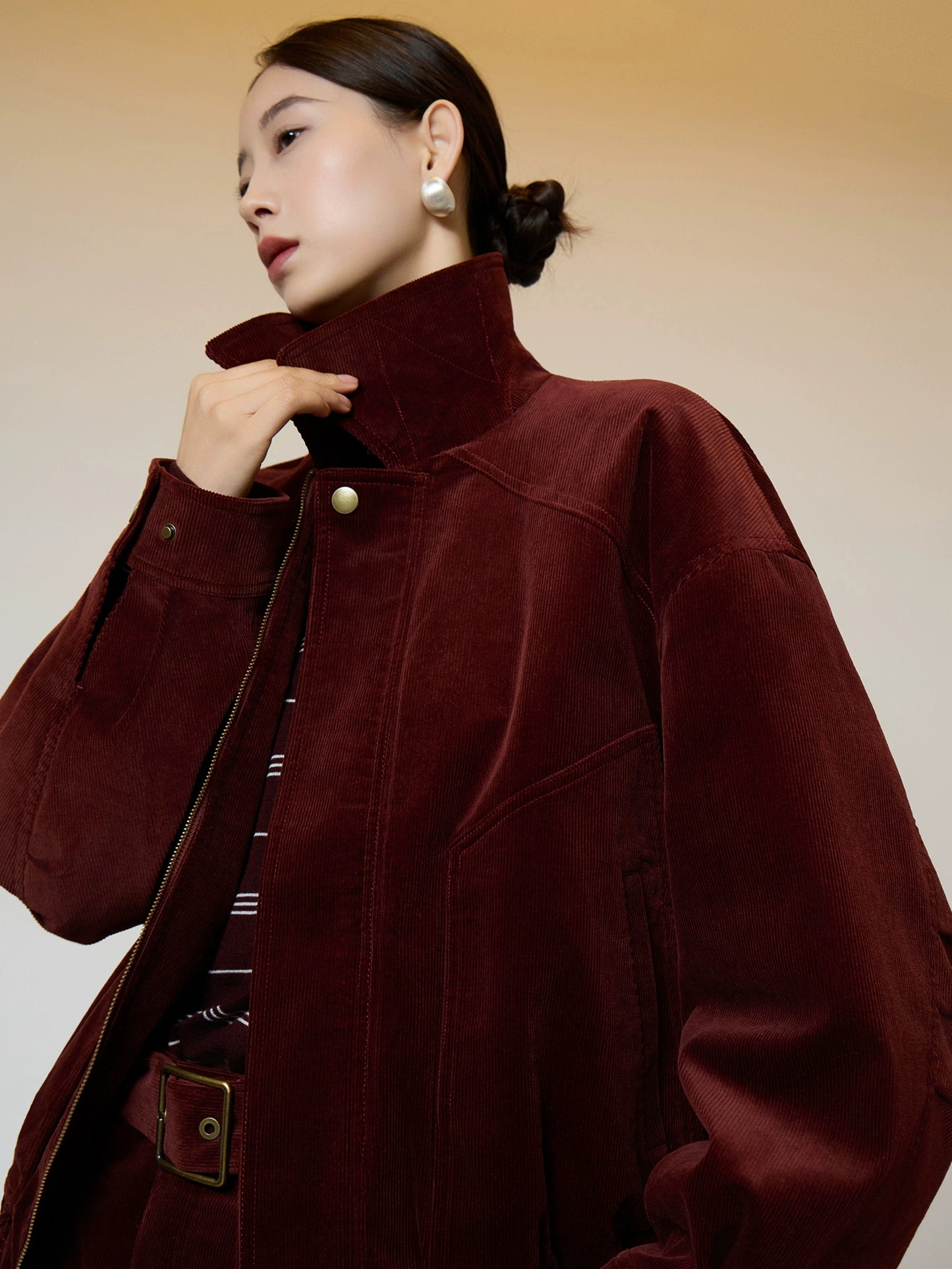 Retro Corduroy Jacket / Mini Skirt SUY0007