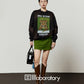 Tiger Print Sweatshirt Top / Green Mini Skirt LLA0619