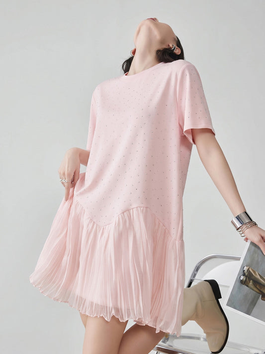 Pleated Docking Mini Dress FER0235