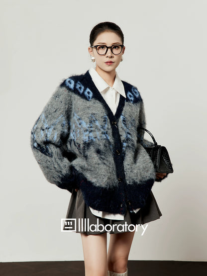 Retro Casual Knit Cardigan / Long Sleeve Shirt / Pleated Skirt LLA0533