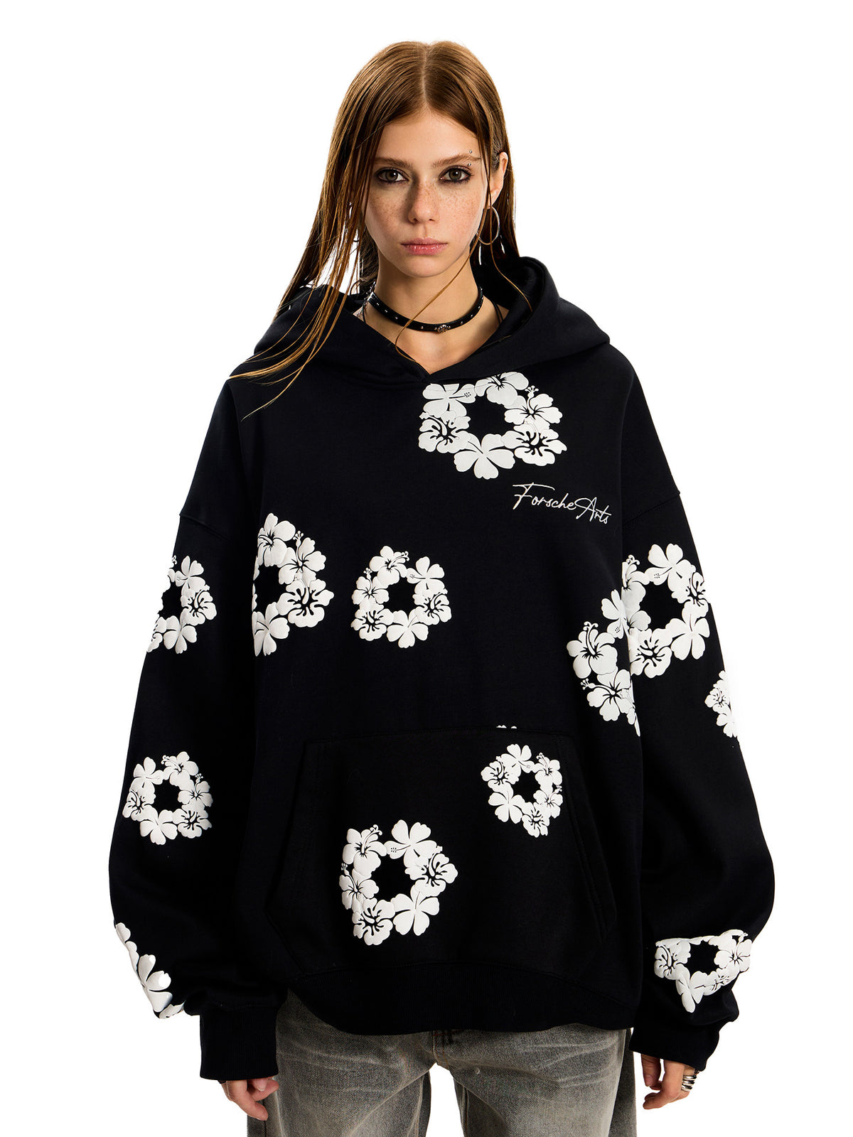 Floral Full-Print Hoodie  ZTS0022