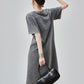 Chemical Wash Studs T-Shirt Dress FER0197