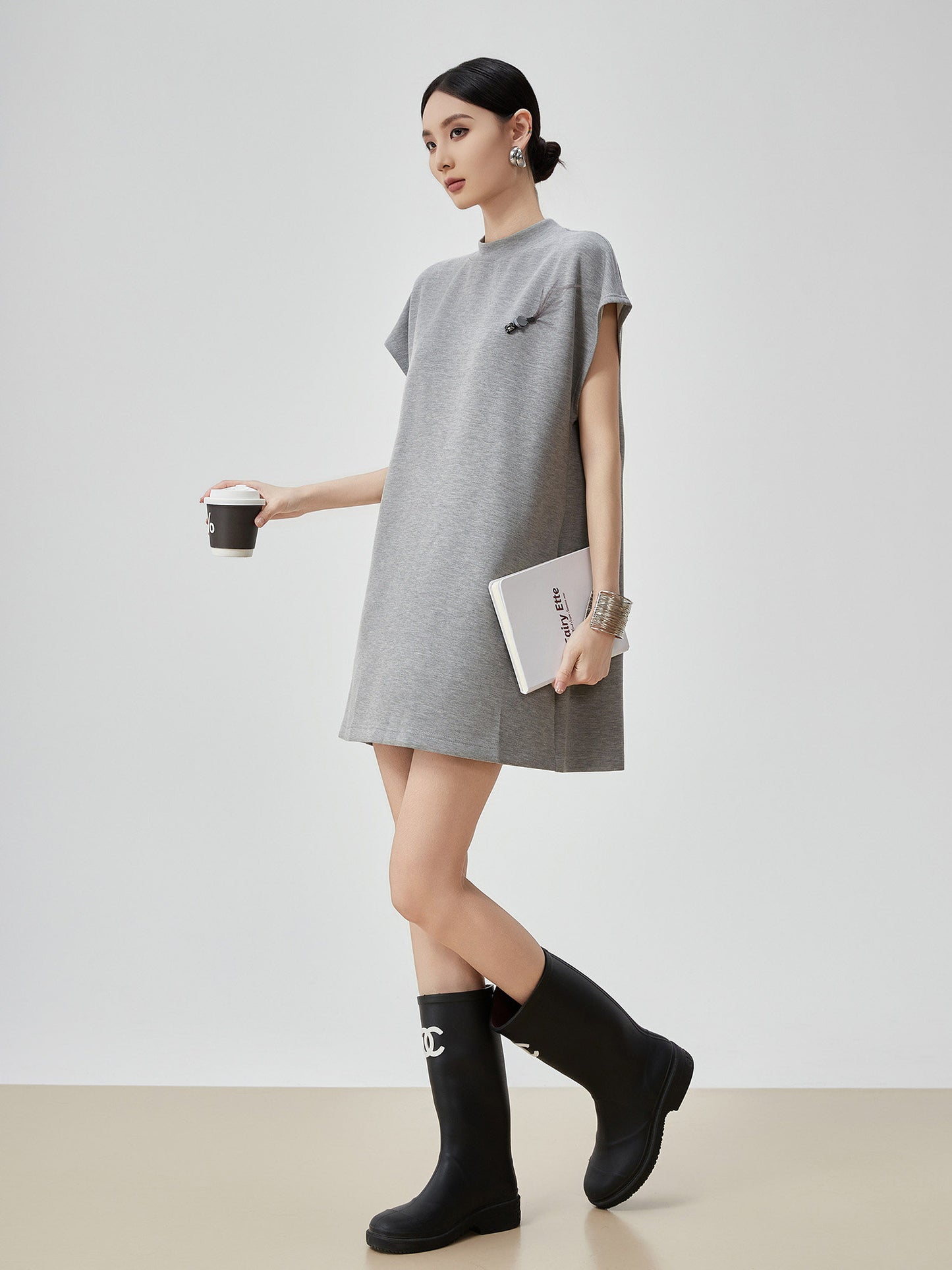 Mock Neck T-Shirt Dress FER0141