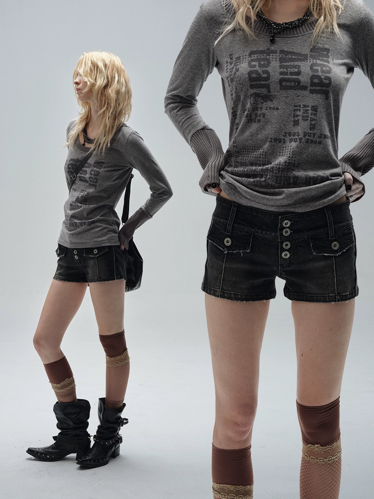 Low Rise Washed Shorts Pants WAT0006