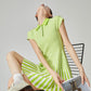 Green Striped Flare Mini Dress FER0081