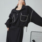 White Piping Half-Zip Top / Sleeveless Dress FER0297