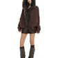 Fur Hood Zip Up Knit BGS0018