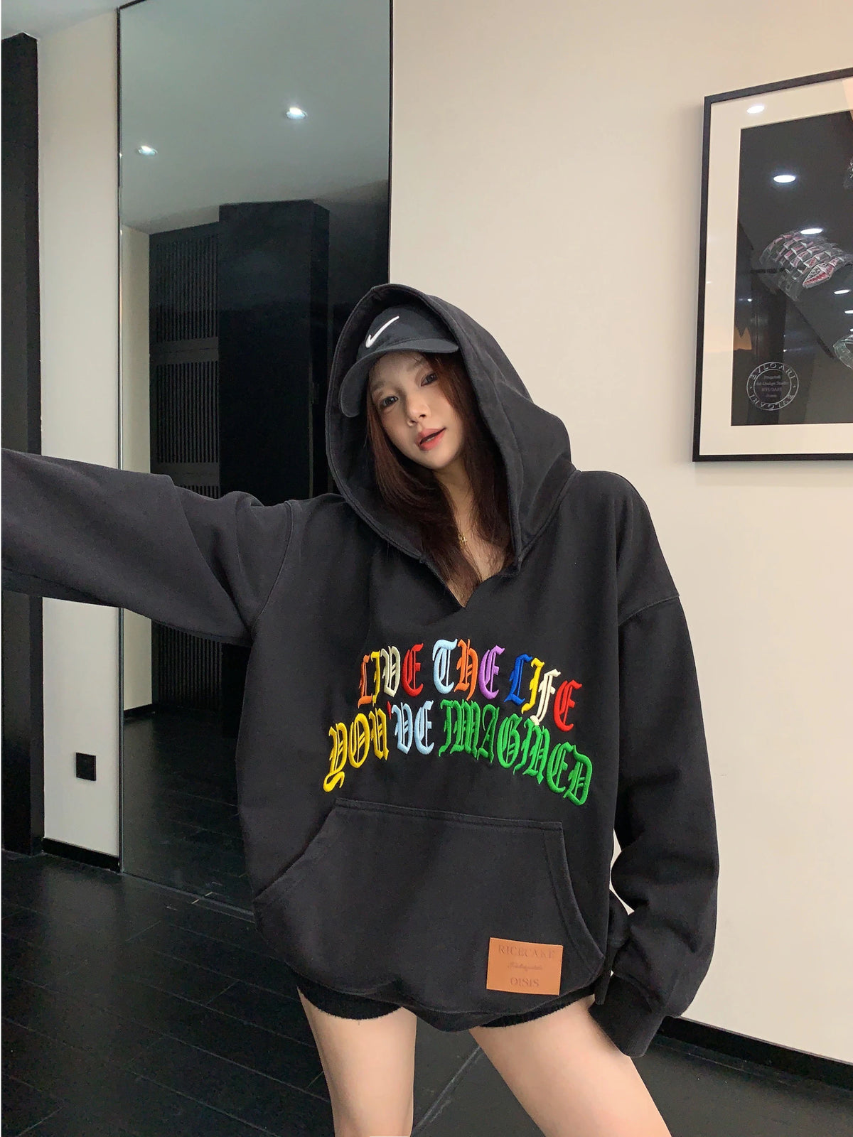 Key Neck Rainbow Logo Sweat Hoodie YLS1058