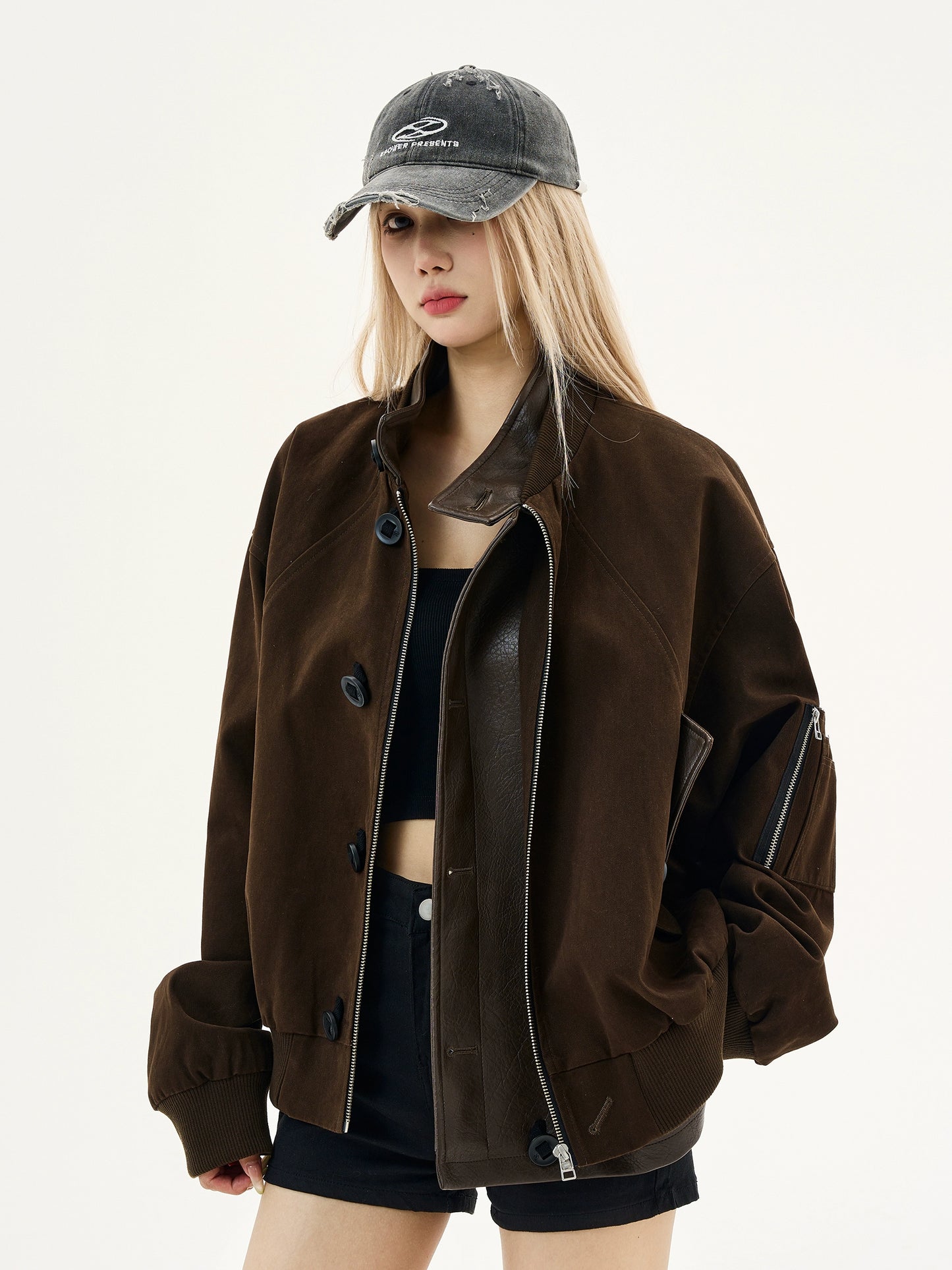 Suede Stand Collar Jacket MAD0013