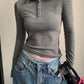 Half-Button Slim Top YLS1052
