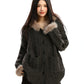 Fur Hood Loose Knit Cardigan BGS0028