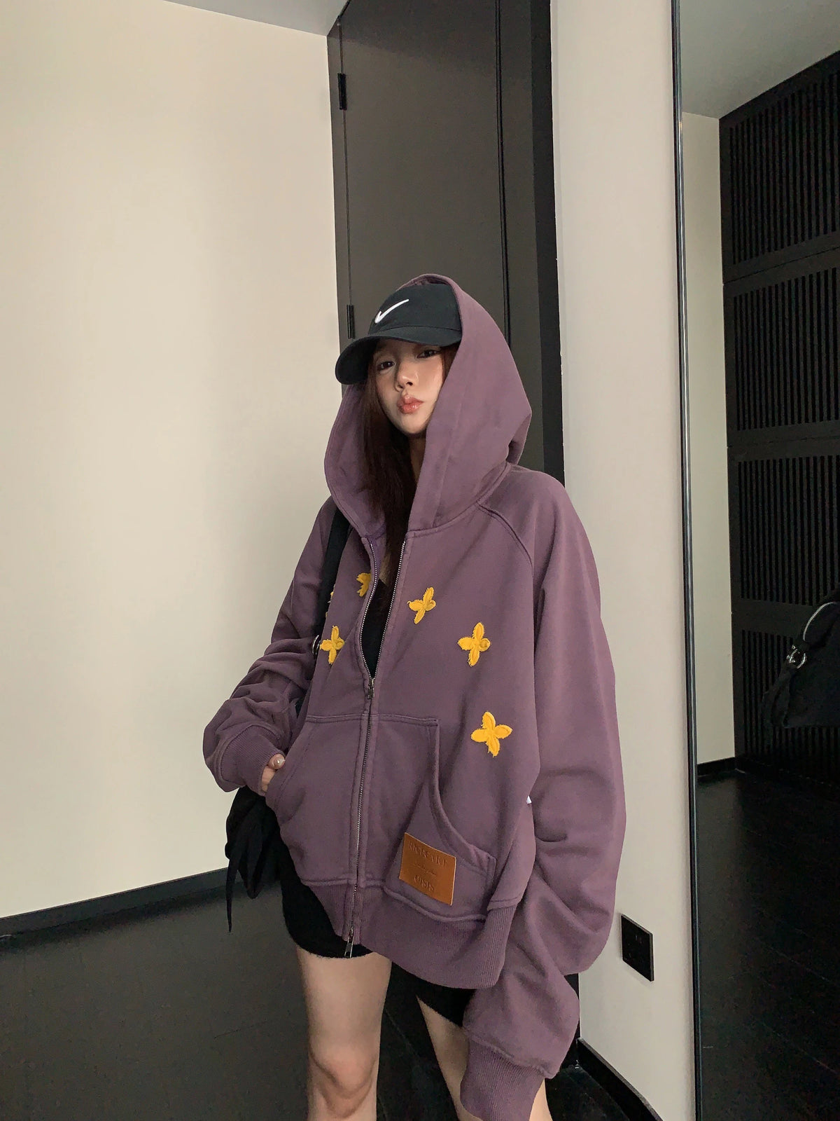 Patch Embroidered Distressed Hoodie  YLS1047