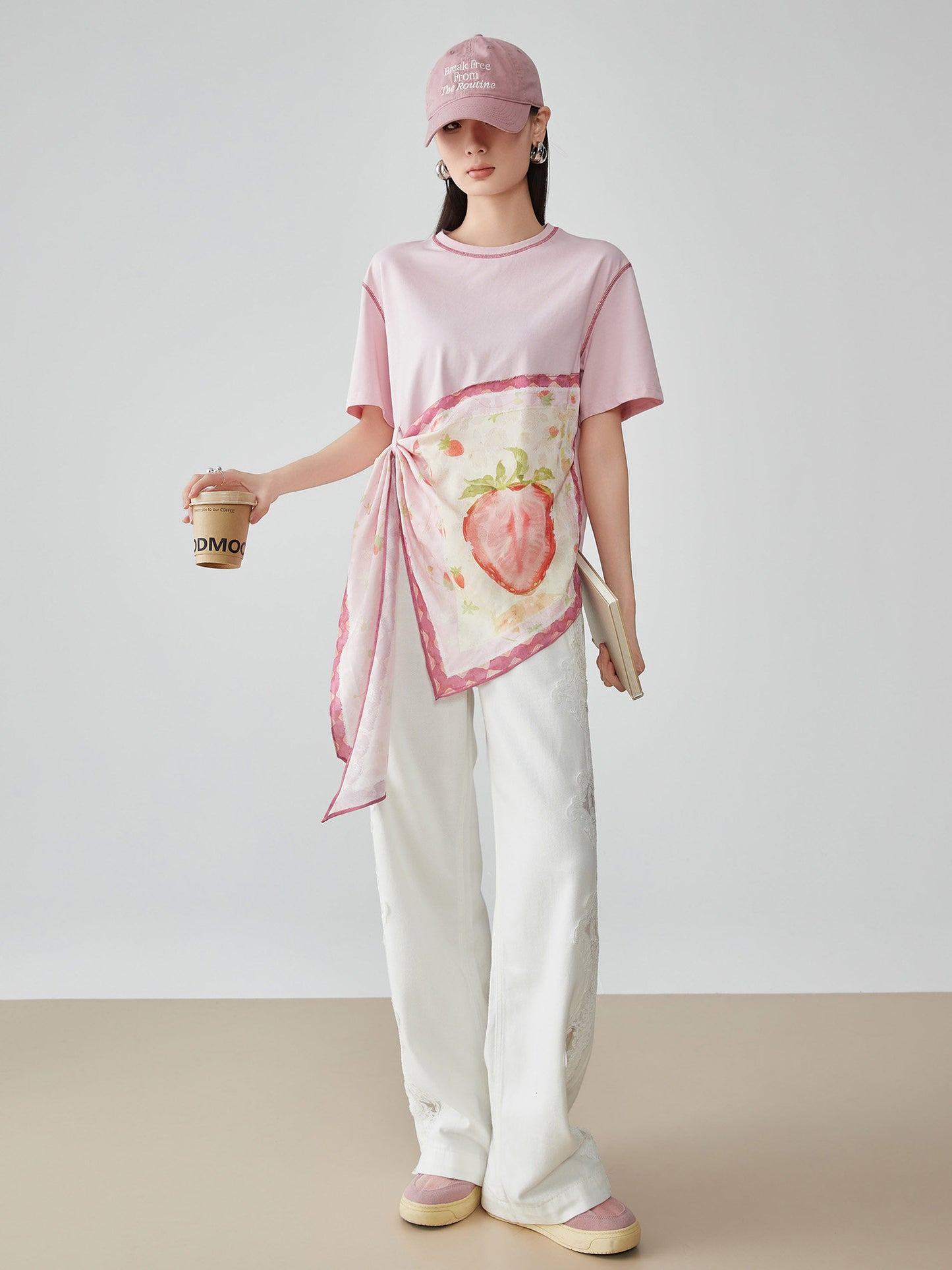 Scarf Layered Style Design Top FER0292