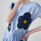 Floral Plaid Short-Sleeve Shirt Dress FER0092