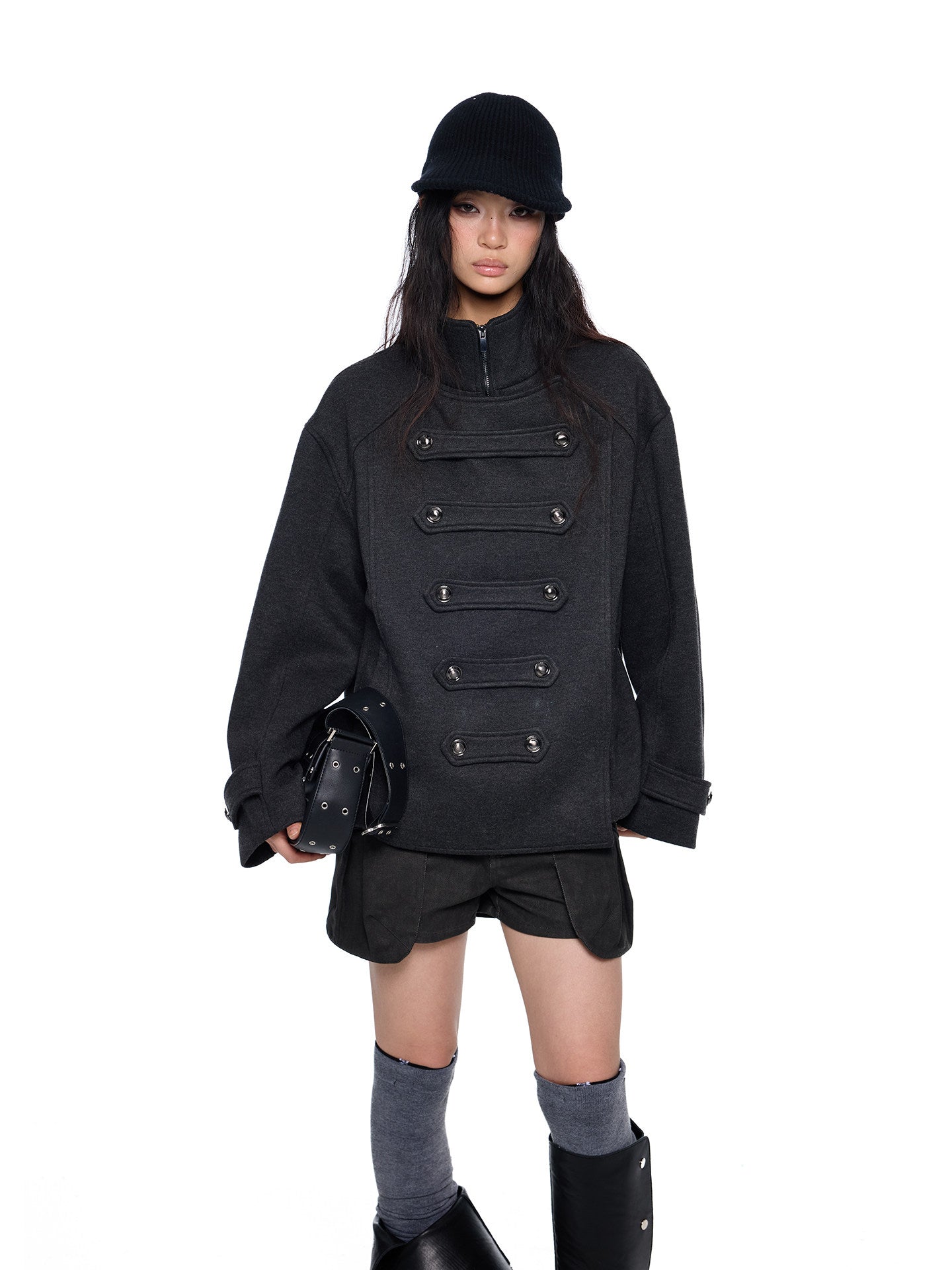 Short Double-Faced Wool Coat EZK0094