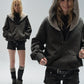 Half Zip Fur Hood Hoodie WAT0020