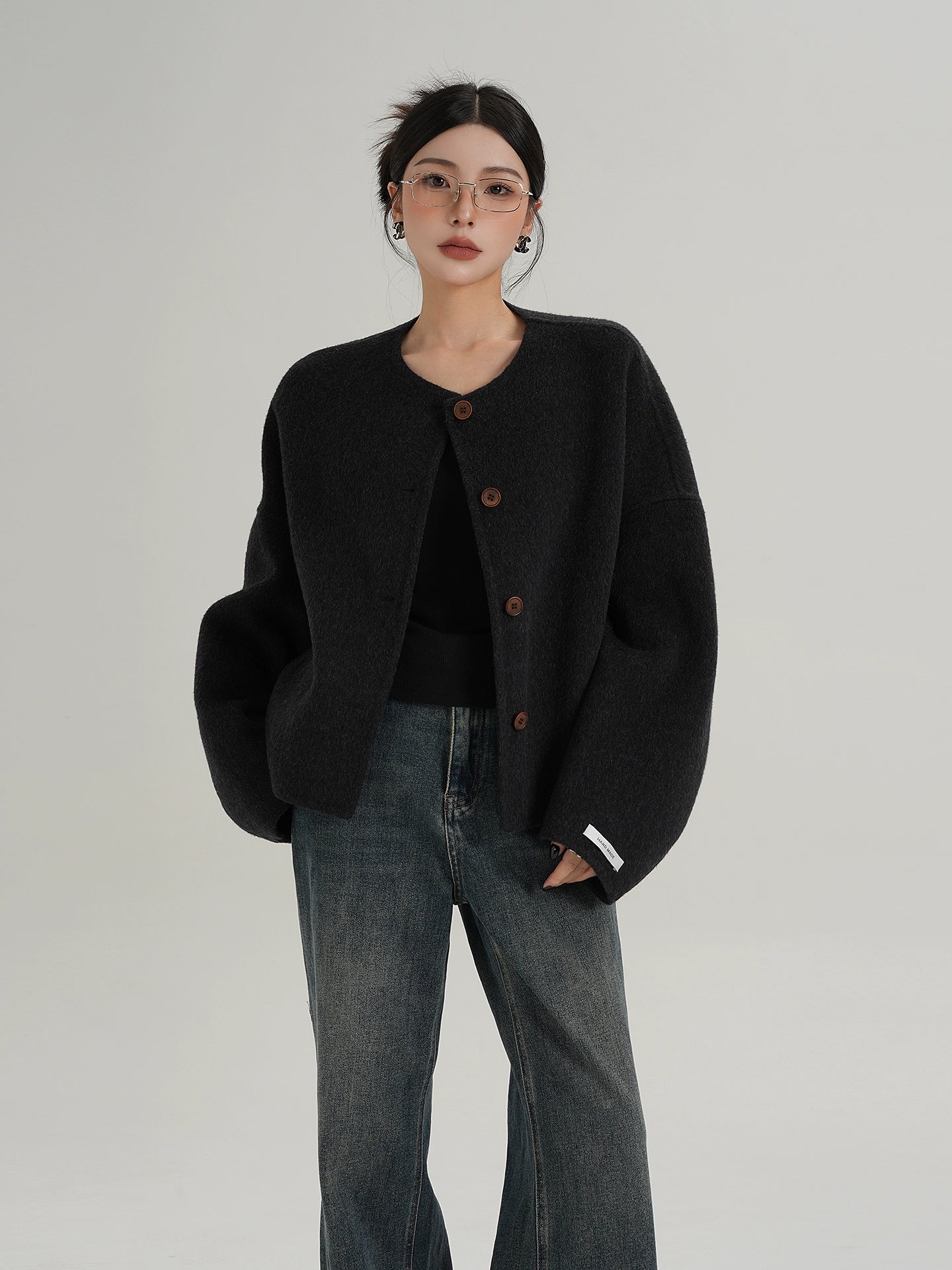 Crew Neck Knit Cardigan SRS0369