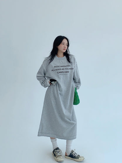 Logo Print Oversized Dress YLS0931