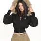 Fur Cropped Zip Up Hoodie BGS0013