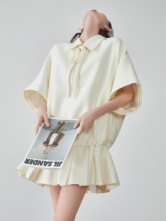 Bow Shape Pleated Dress FER0091