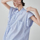 Blue Striped Sleeveless Shirt FER0177