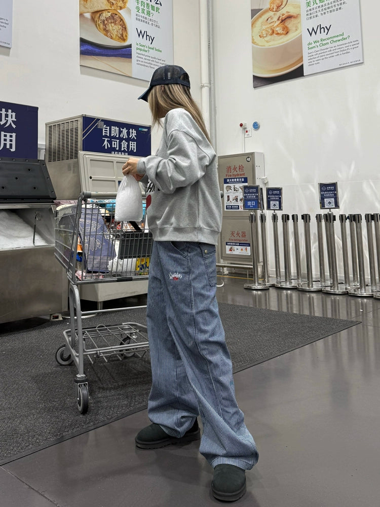 Embroidered Casual Stripe Jeans CYE0026