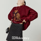 Bow Leopard Sweatshirt / Polka Dot Mini Skirt LLA0614
