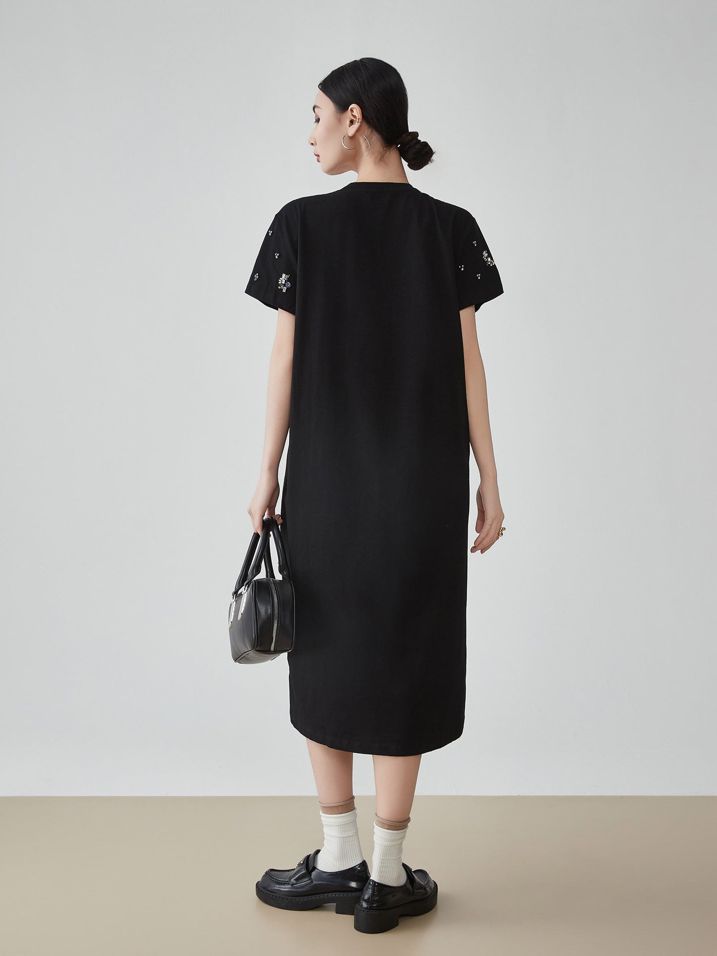 Bijou Flower Embroidery T-Shirt Dress FER0200