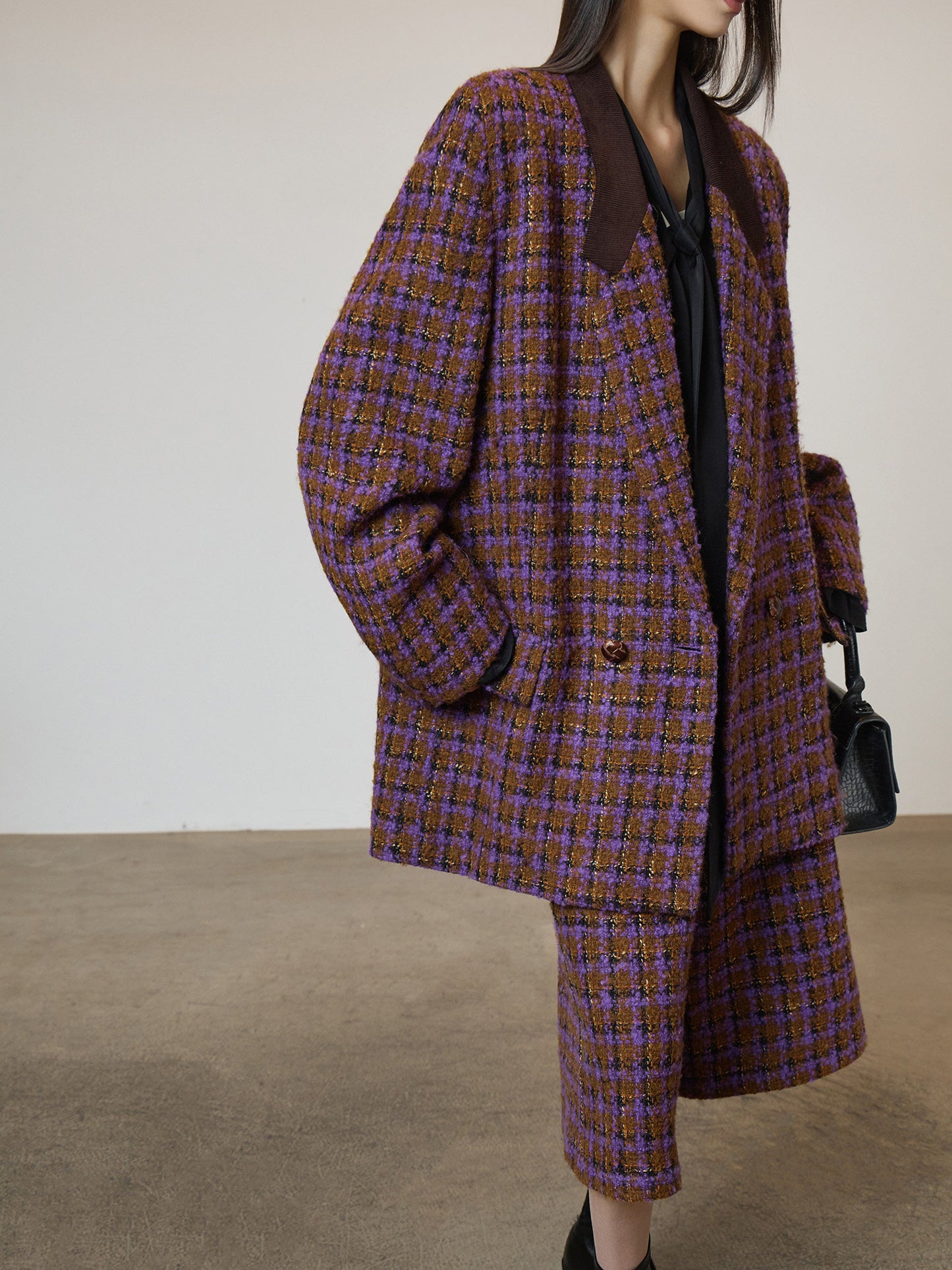 Tweed Plaid Blazer / Half Pants SUY0018