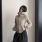High-Neck Hooded Zip-Up Hoodie YLS1057