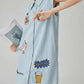 Patchwork Sleeveless Denim Shirt Dress FER0204