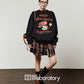 Chocolate Print Sweatshirt / Checkered Skirt LLA0641