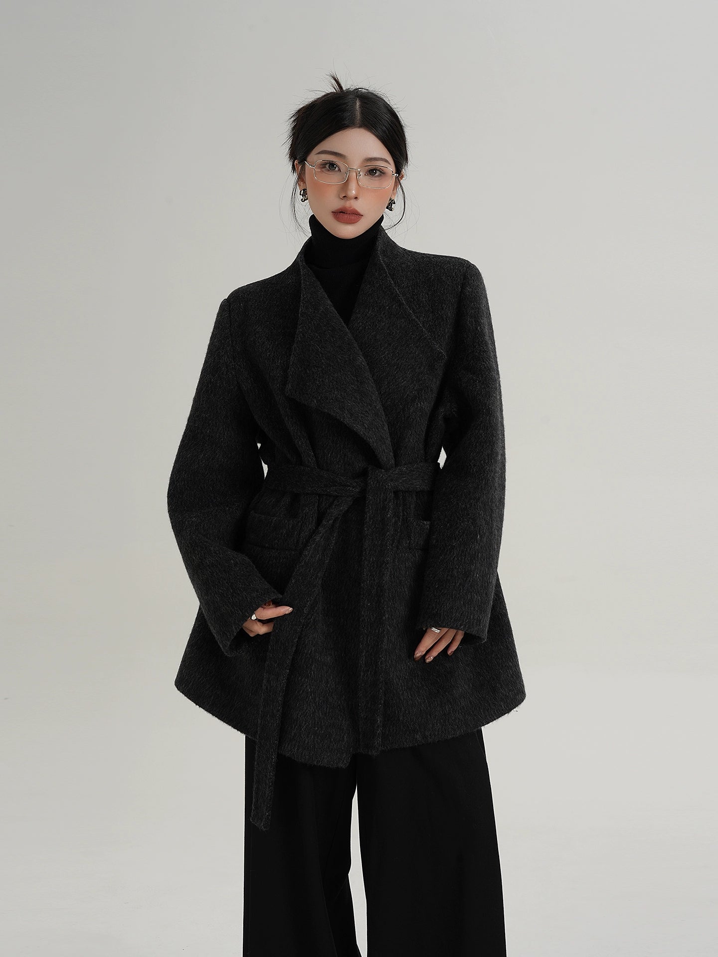 Waist Belt Wool Coat SRS0389