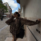 Leopard Draped Collar Chiffon Top ZRS0097