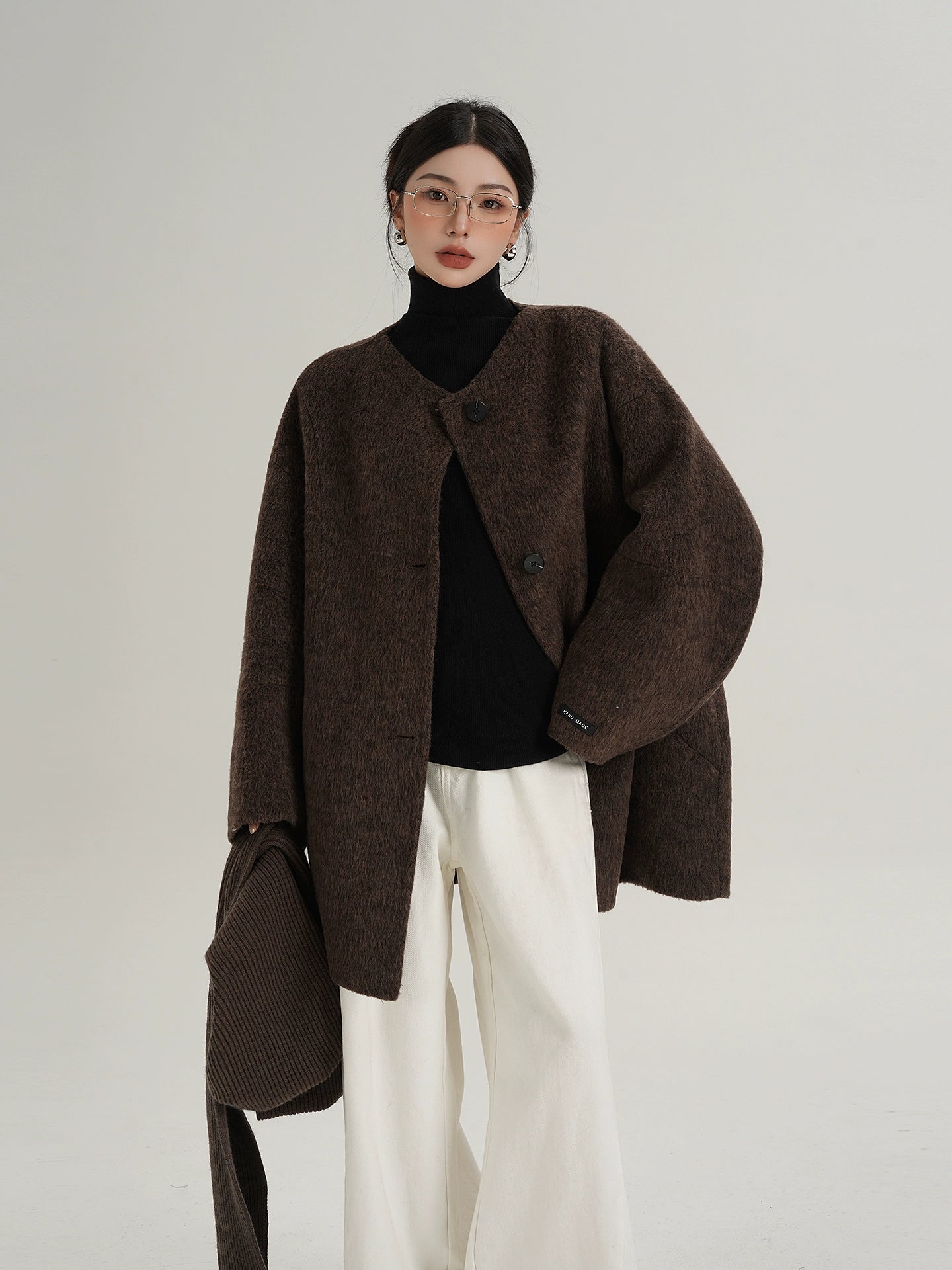 Scarf Design Wool Coat SRS0375