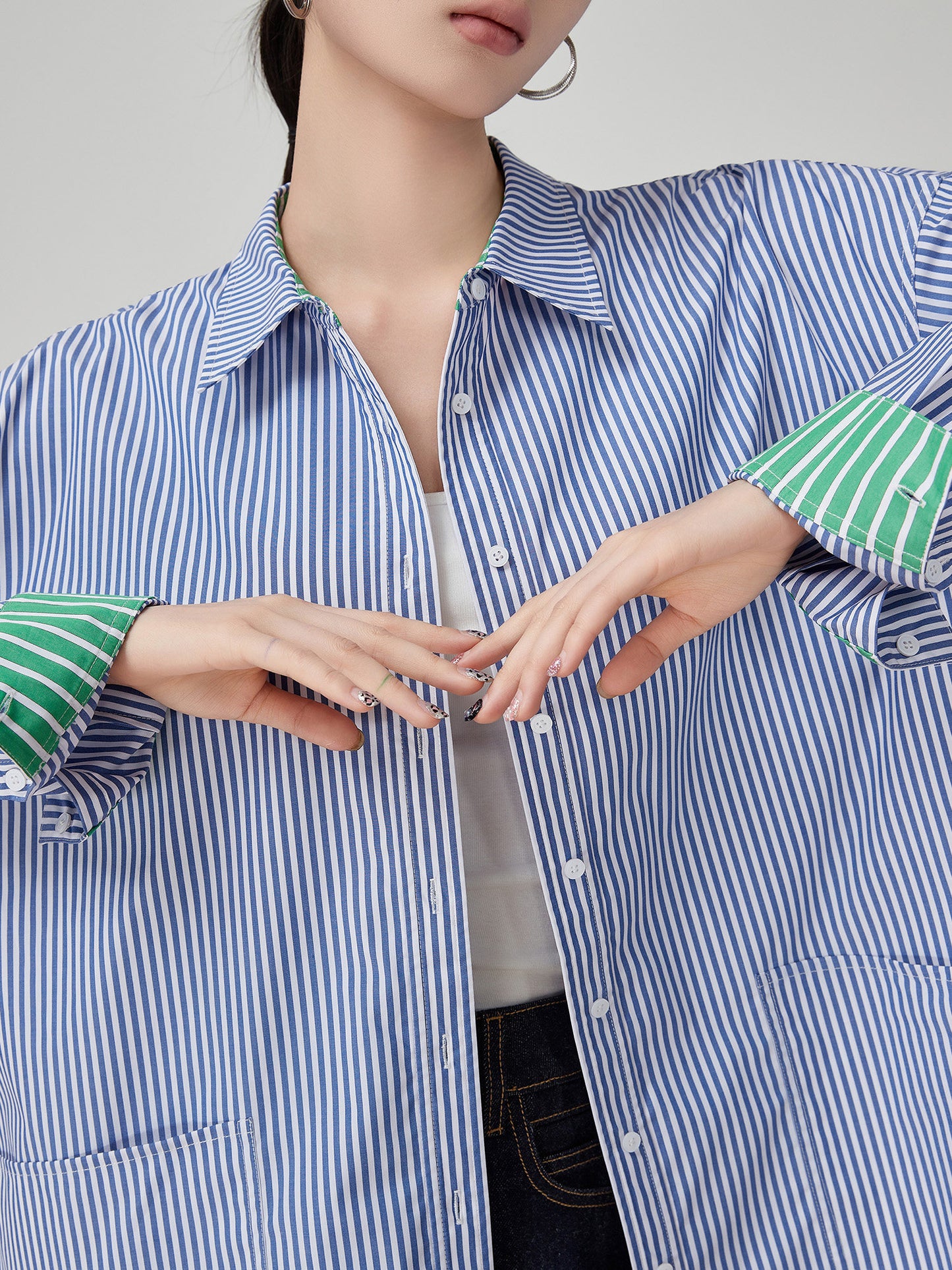 Blue Striped Long-Sleeve Shirt FER0182