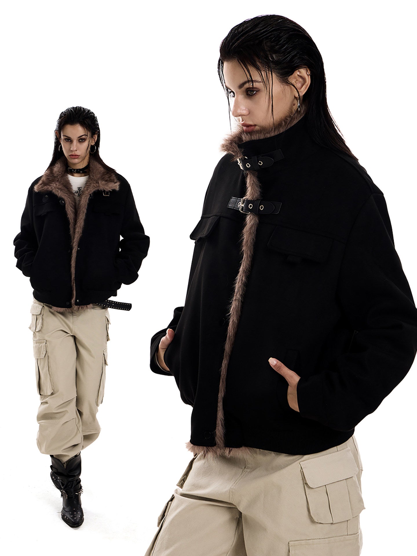 Suede Stand Collar Eagle Jacket  ZTS0020