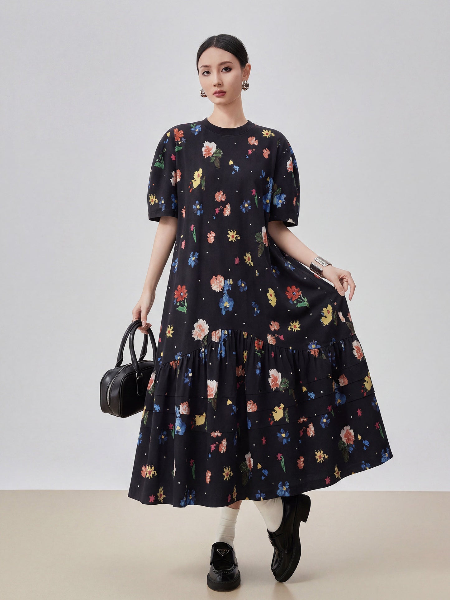 Retro Hand-Drawn Style Long Dress FER0329