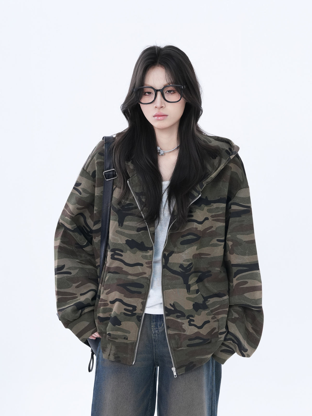 Camouflage Zip-Up Hoodie WLS0008