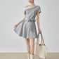 Off-Shoulder Layered Flared Mini Dress FER0277