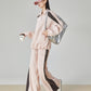 Pink Stand-Collar Sweatshirt / Loose Sweatpants FER0061