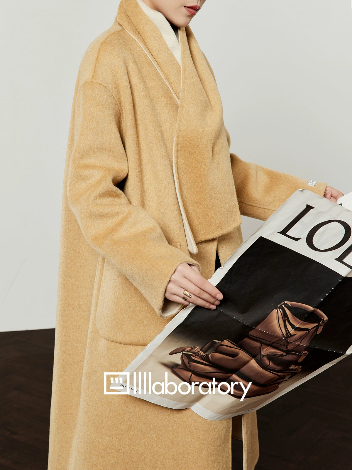 Long Coat With Scarf/Mini Skirt LLA0543