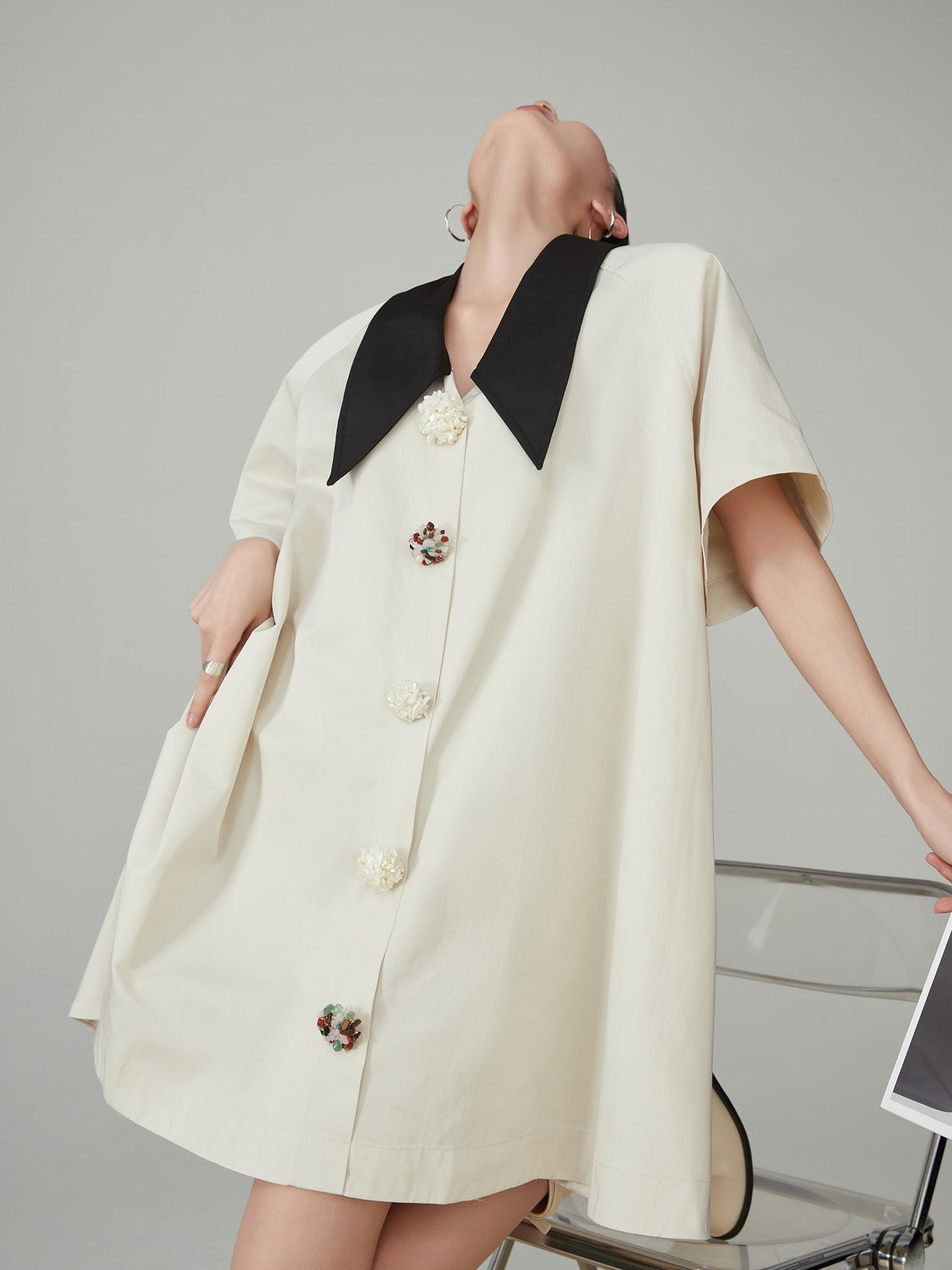 Retro Color-Blocked T-Shirt Dress FER0063