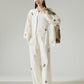 Rose Embroidered Long-Sleeve Shirt / Wide Pants FER0101